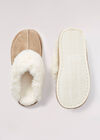 Furry Slip On Slipper, Stone, large