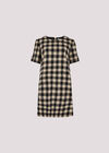 Check Print Swing Mini Dress, Black, large