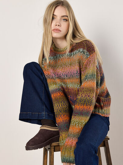 Chunky Knit Tonal Stripe Jumper