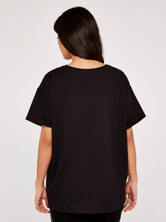 Glam Iridescent Lips T-Shirt, Black, large
