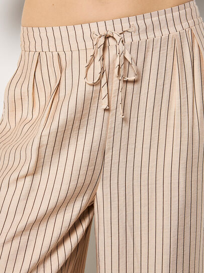Pinstripe Wide-Leg Trousers