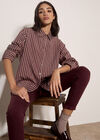 Oversized Stripe Shirt, Burgundy, large