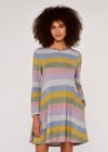 Multi Striped Swing Dress, Pink, large