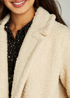 Cream Oversized Borg Fur Coat, Cream, large