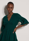 Diamante Chiffon Mini Dress, Pine Green, large