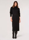 Chunky Knit Midi Dress, Black, large