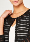 Self Stripe Open Mesh Shrug, Black, large