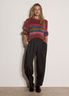 Chunky Knit Tonal Stripe Jumper, Navy, large