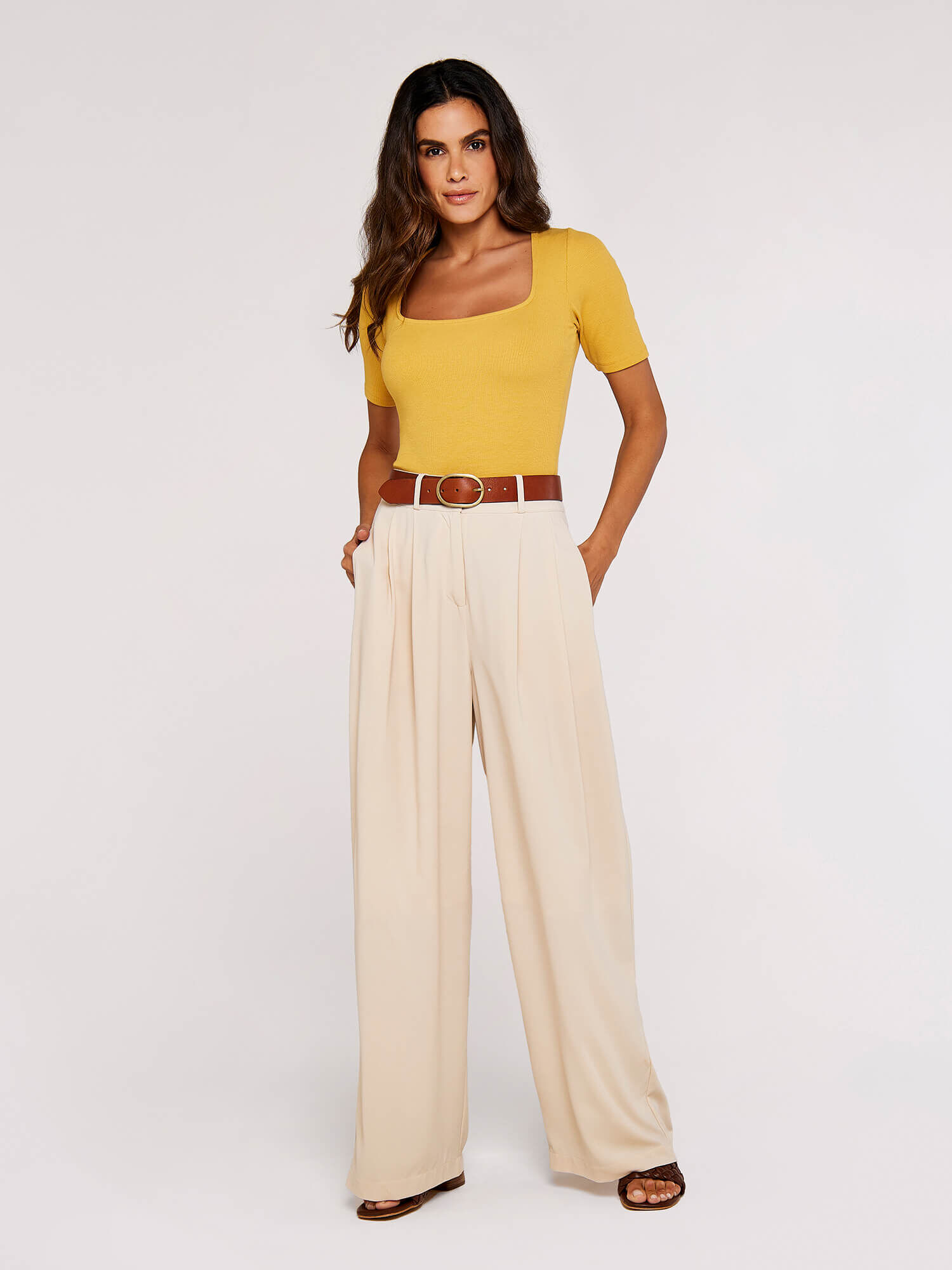 Apricot wide discount leg trousers