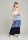 Blue Colourblock Maxi Dress, Blue, large