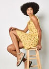 Vintage Floral Ruffle Mini Dress, Yellow, large