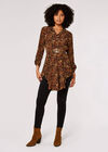 Textured Print Hanky Hem Mini Dress, Rust, large