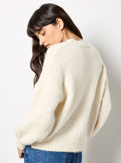 3D Daisy Embellished Oversized Jumper