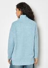 Oversized Roll Neck Tunic Jumper, Blue, large