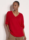 Soft Touch Oversized Batwing Top, Red, large