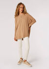 Ribbed Side Split Top, Stone, large