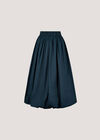 Puff Hem Midi Skirt, Navy, large
