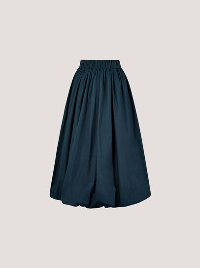 Puff Hem Midi Skirt