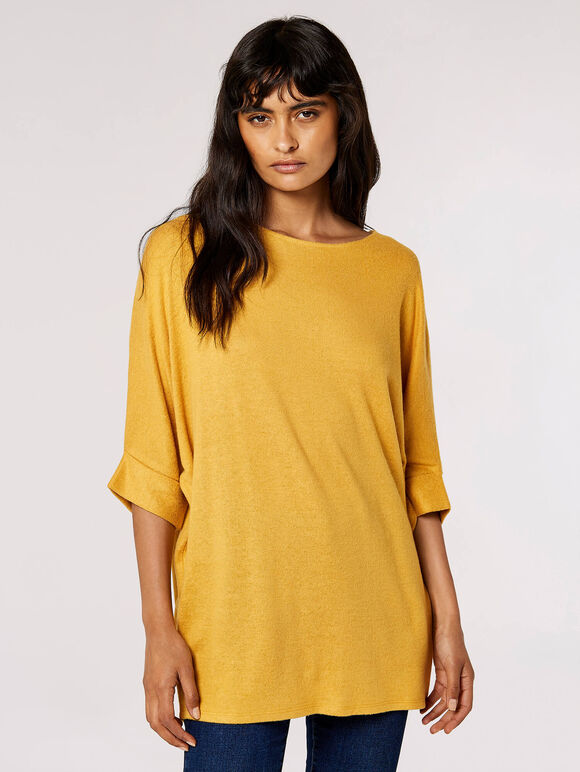 Soft Touch Batwing Top, Mustard, large