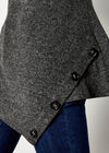 Asymmetric Hem Knit Top, Dark Grey - Charcoal, large