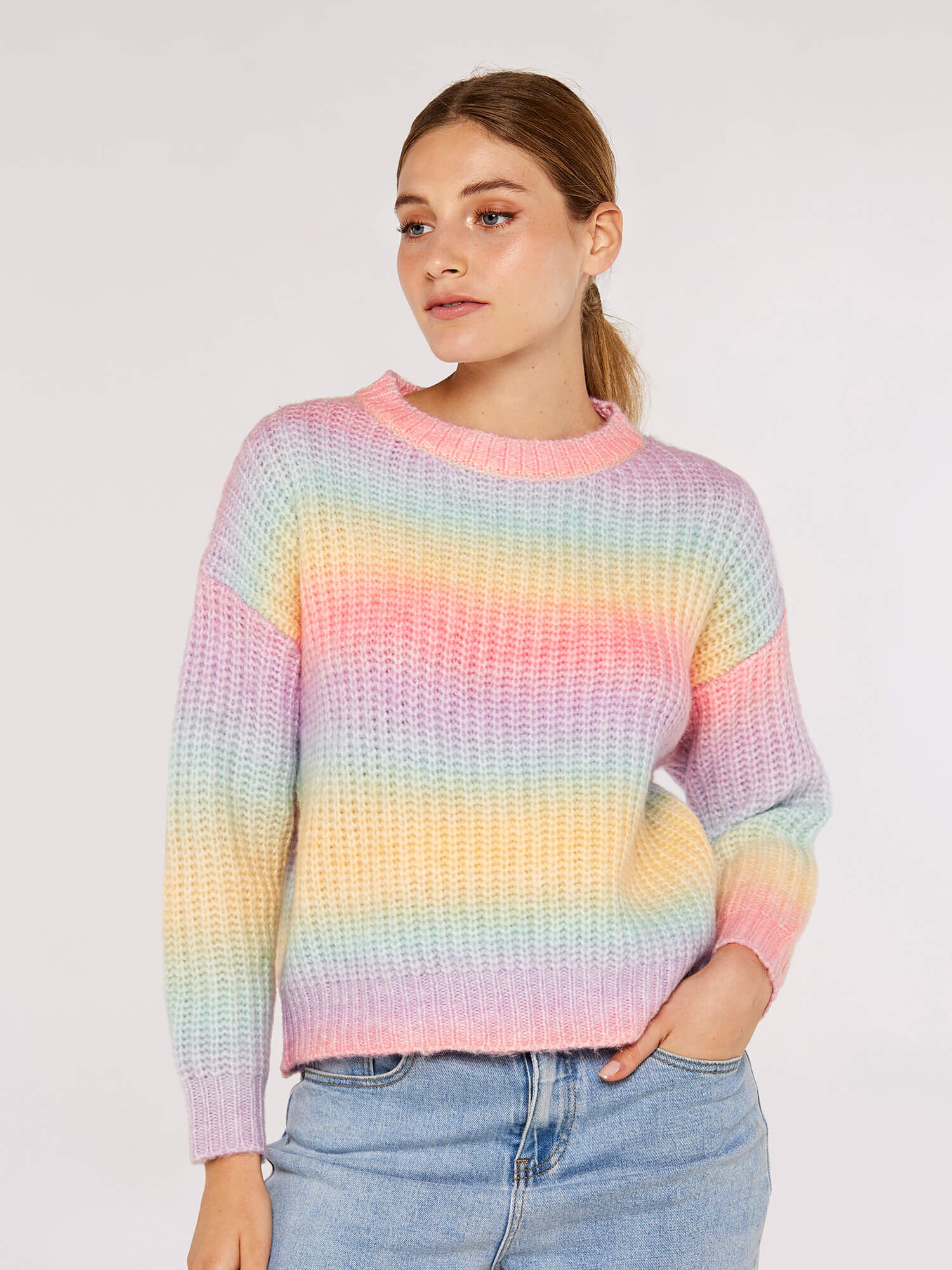 Rainbow Fisherman Jumper Apricot Clothing