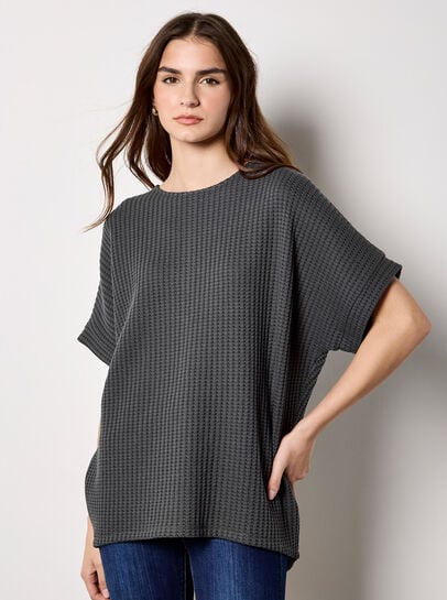 Waffle Knit Batwing Top