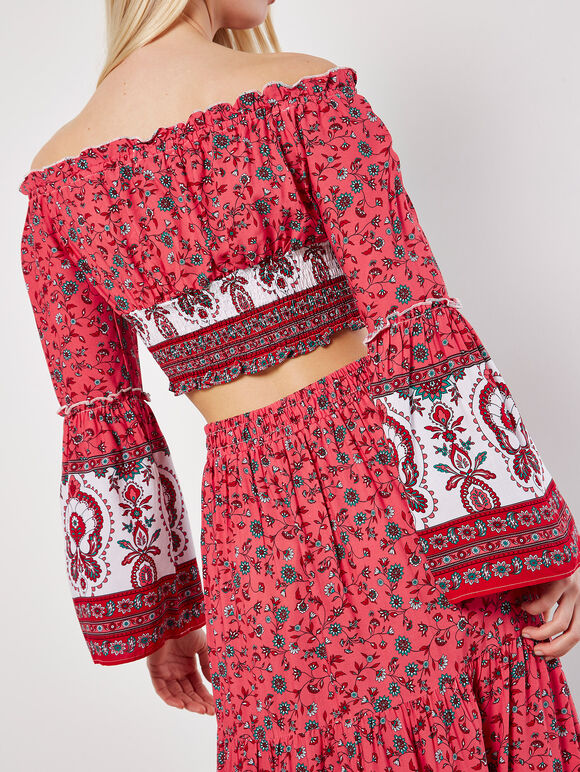 Sarasa Floral Top & Skirt Co-ord, , large