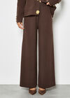 Soft Knit Wide Leg Trousers, Brown, large