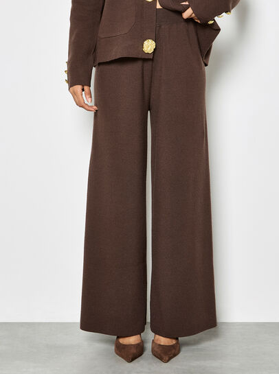Soft Knit Wide Leg Trousers