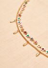  Flower Multirow Necklace, Gold, large