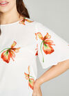 Kimono Sleeve Scattered Flower Top +, Orange, large