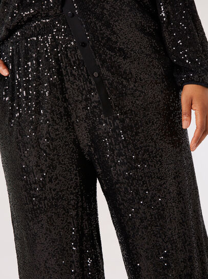 Curve Sequin Palazzo Trousers