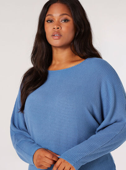 Curve Soft Textured Batwing Top