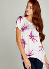Misty Floral Over-sized Top, Fuchsia, large