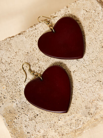 Resin Heart Drop Earrings