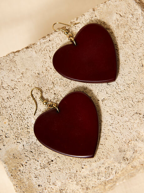 Resin Heart Drop Earrings