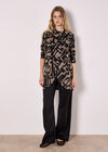 Abstract Geo Wrap Top, Black, large