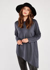 Asymmetric Hem Top, Dark Grey - Charcoal, large