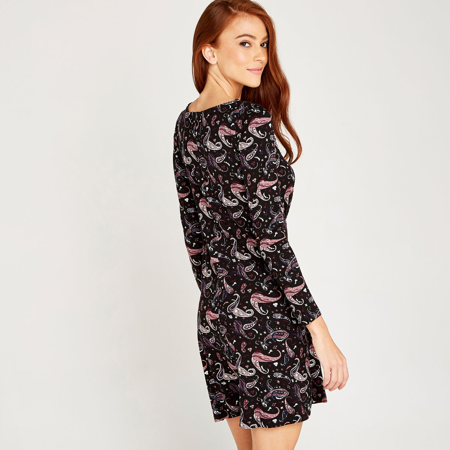 Apricot paisley dress online