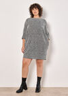Curve Boucle Cocoon Mini Dress, Black, large