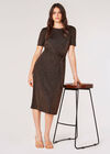 Ribbed Lurex Midi Dress, Black, large