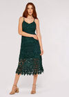 Guipure Lace Midi Dress, Green, large