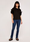 Tulle Sleeve Top, Black, large
