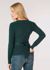 Rib Knit Wrap Top, Green, large