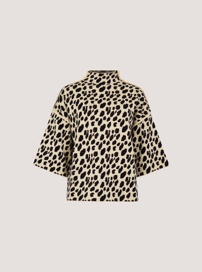Animal Print Knitted T-Shirt