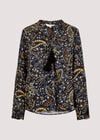 Paisley Boho Blouse, Navy, large