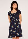 Floral Bunches Milkmaid Dress, Yellow, large