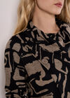 Abstract Geo Wrap Top, Black, large