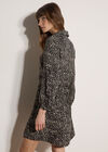 Irregular Spot Crepe Shirt Mini Dress, Black, large