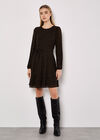 Chiffon Polka Dot Mini Dress, Black, large